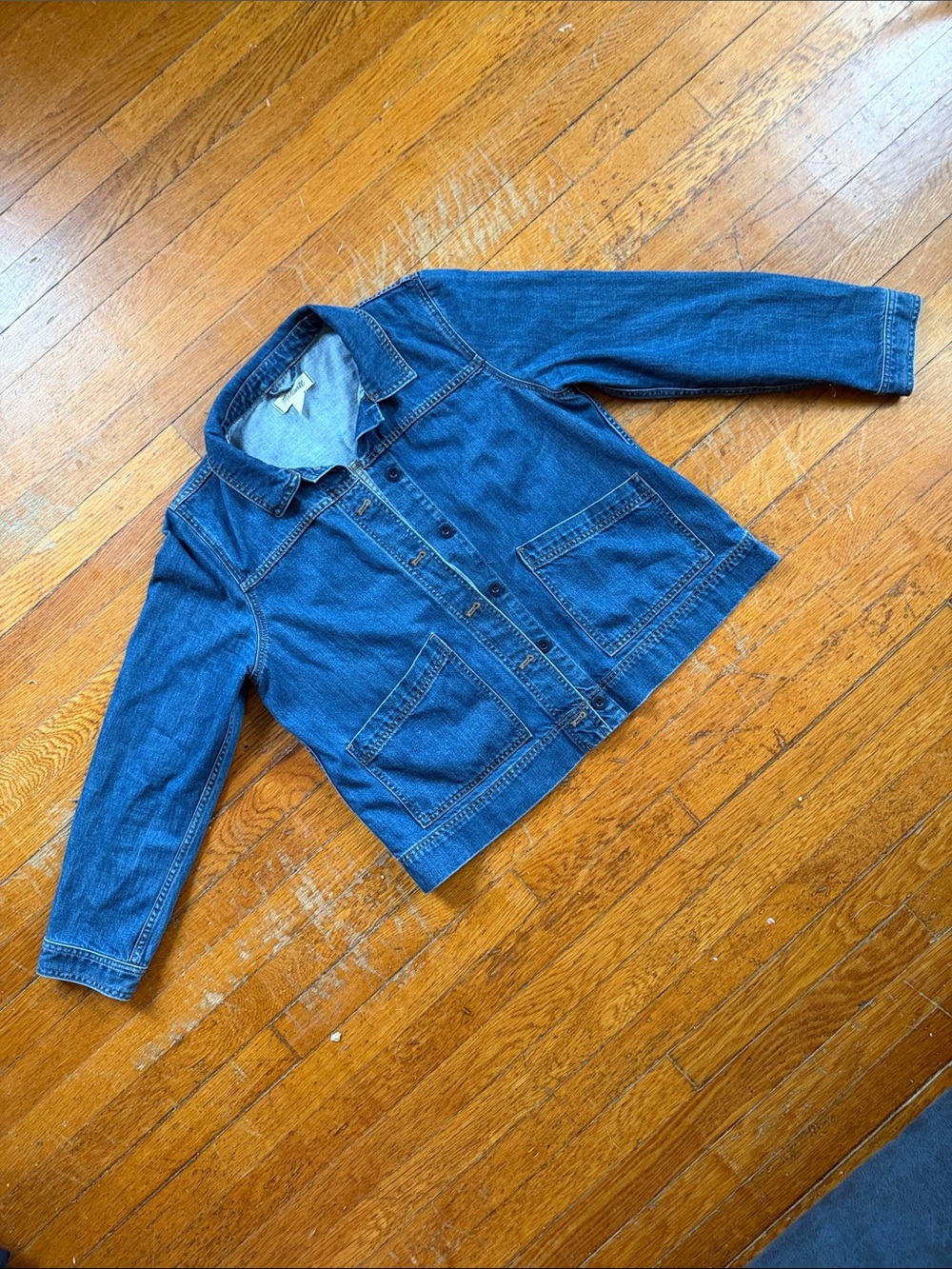 Madewell Blue Denim Jacket with Front Patch Pockets